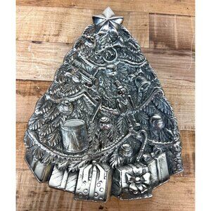 Vintage Pewter Christmas Tree Dish